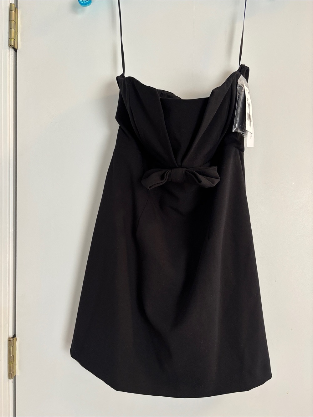 French Connection Black Mini Dress with Front Knot/optional straps NWT